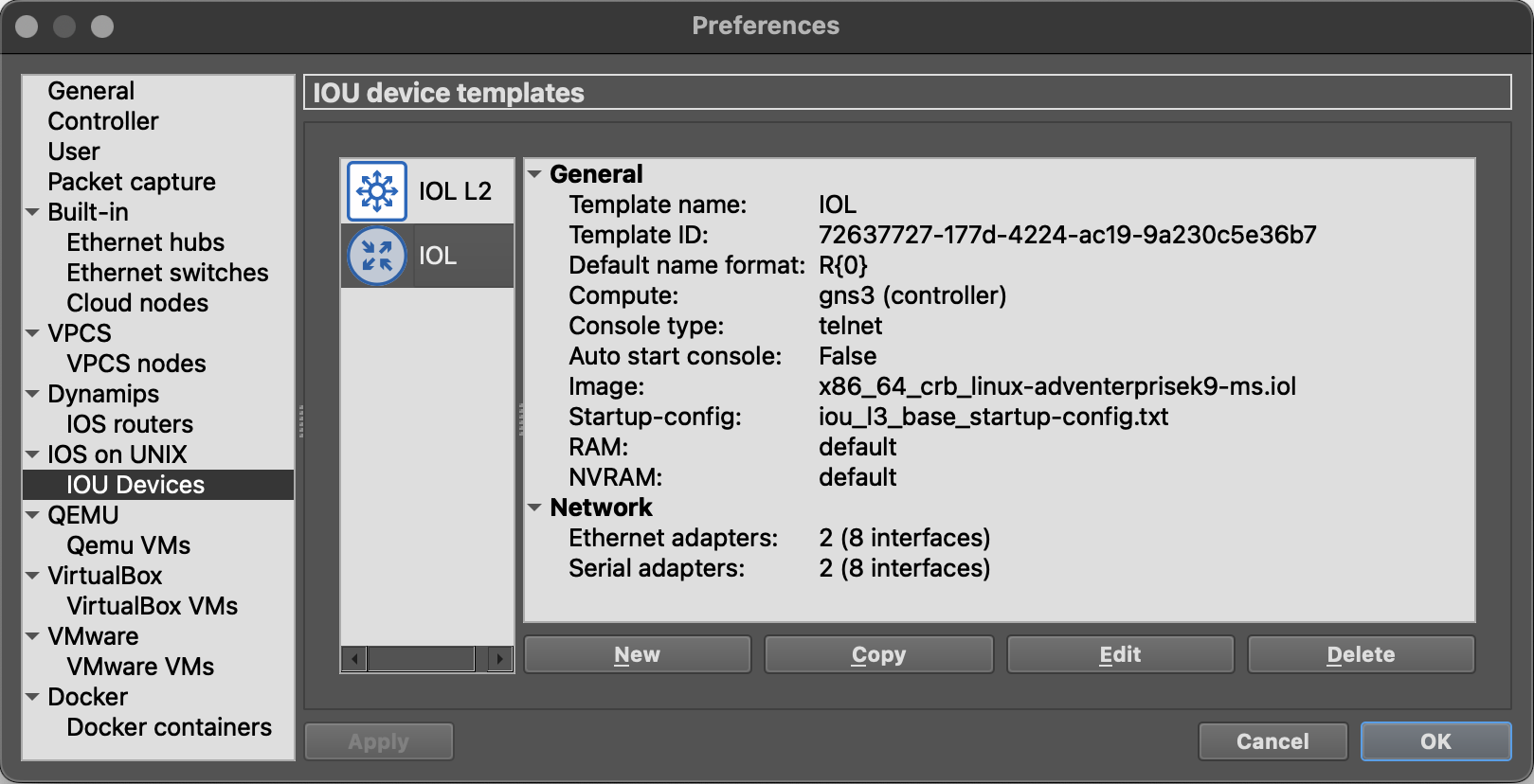 IOU device templates