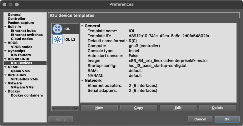 IOU device templates