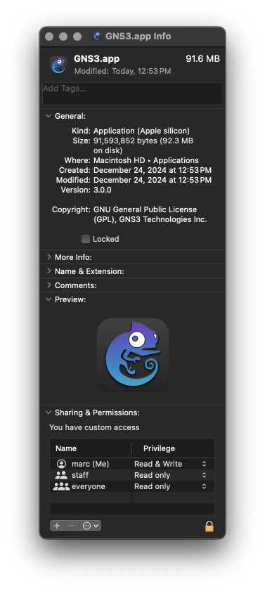 GNS3.app Info