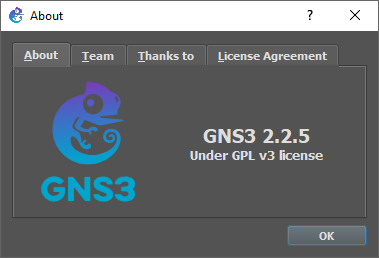 GNS3 client version