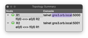 GNS3 server address