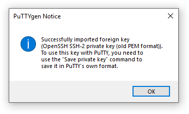 PuTTYgen Notice